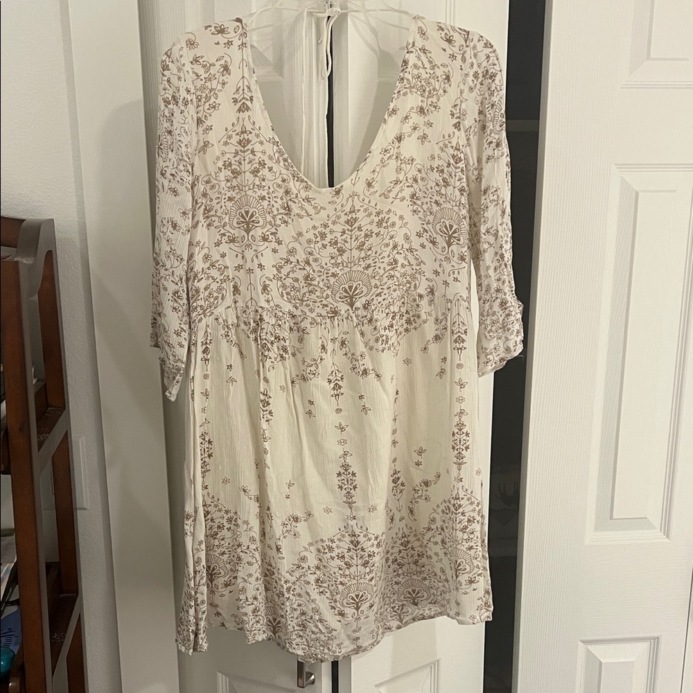 Boho Cream and Brown Women's dress